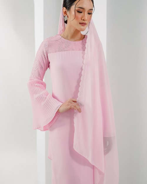 CHIFFON SULAM VEIL IN THISTLE PINK